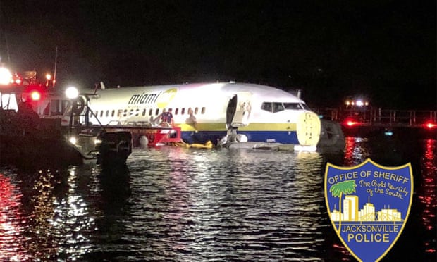 143 passengers revive after plane skids off runway into river in Jacksonville, Florida