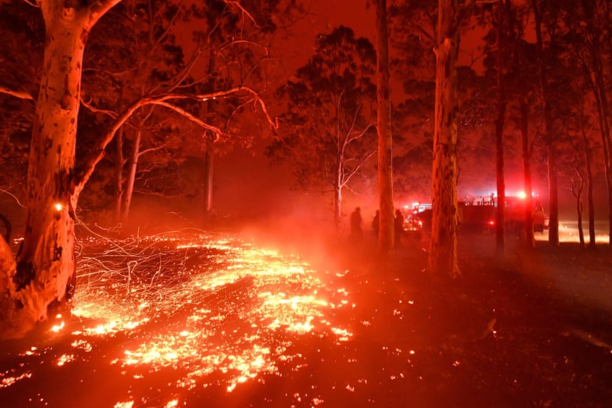 Australia bushfires: towns devastated and lives lost as blazes turn the sky red