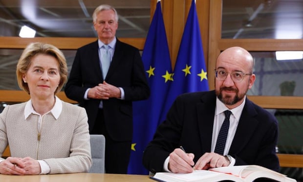 Sombre EU leaders sign Brexit withdrawal agreement