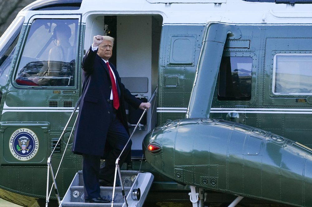 US President Trump leaves White House for the final time, skipping Biden inauguration