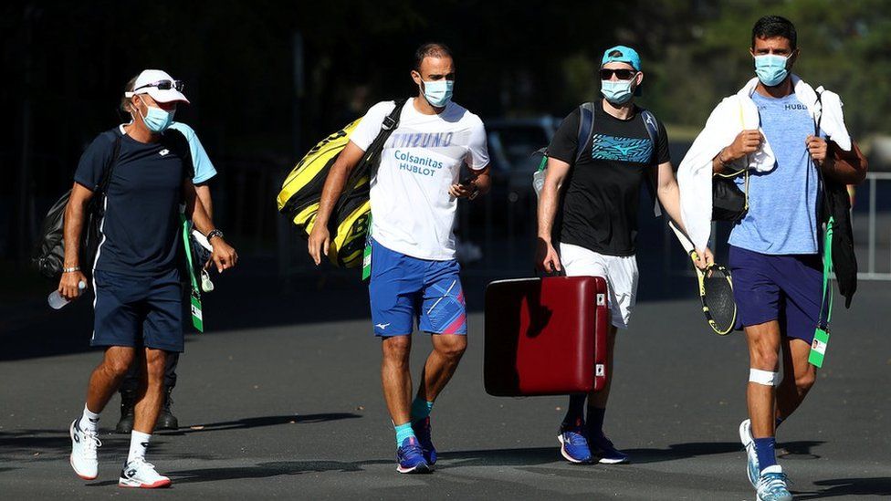 Aus Open players begin to leave quarantine, play exhibition matches