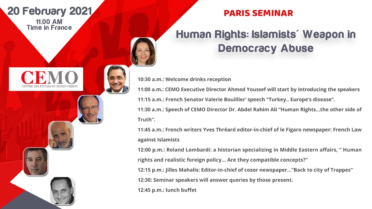 Live Broadcast of CEMO seminar to highlight Islamists' abuse of human rights