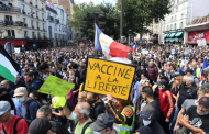 Demonstrations against France’s vaccine pass surge for a third weekend, even as cases rise.
