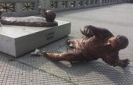 vandalised of messi's statue for the second time this year