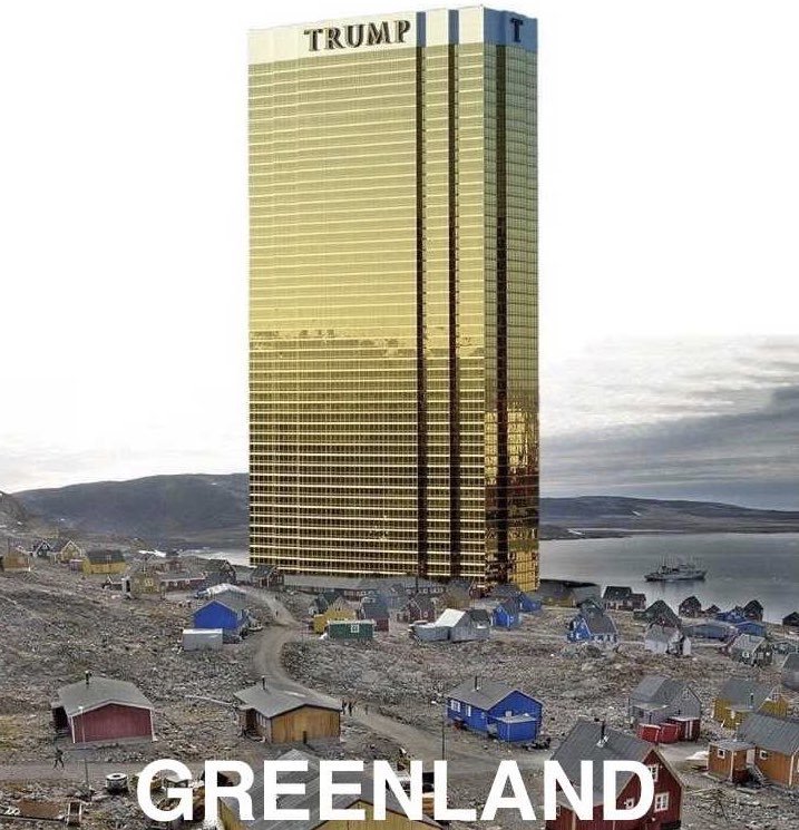 Trump tweets image of enormous Trump Tower on Greenland