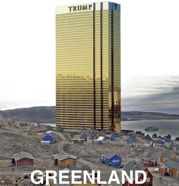 Trump tweets image of enormous Trump Tower on Greenland