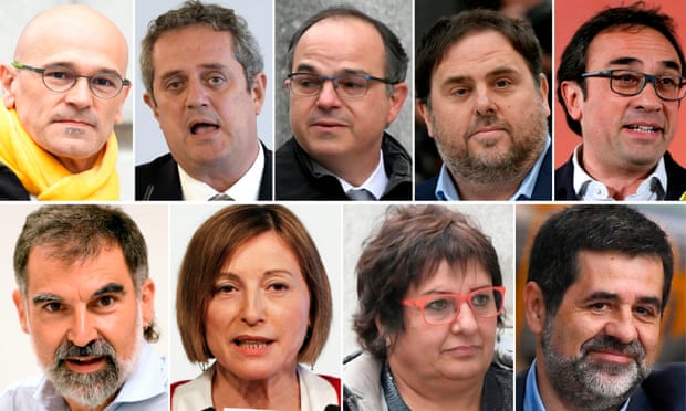 Catalan separatist leaders given lengthy prison sentences