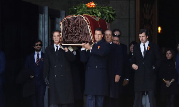 Franco's remains exhumed and flown to cemetery near Madrid