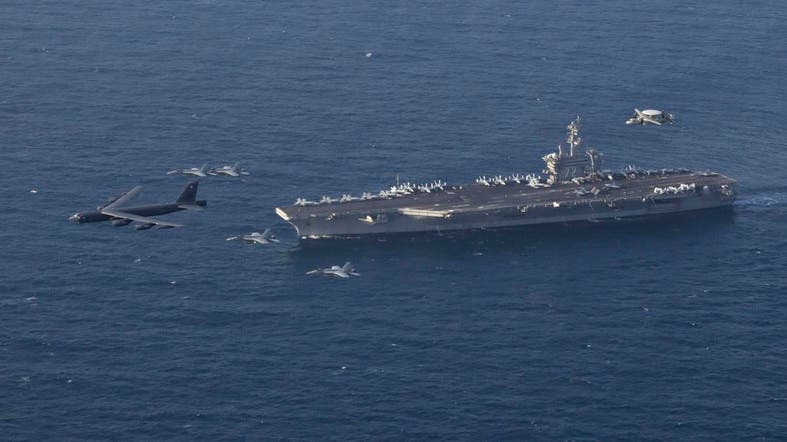 US aircraft carrier strike group sails through Strait of Hormuz