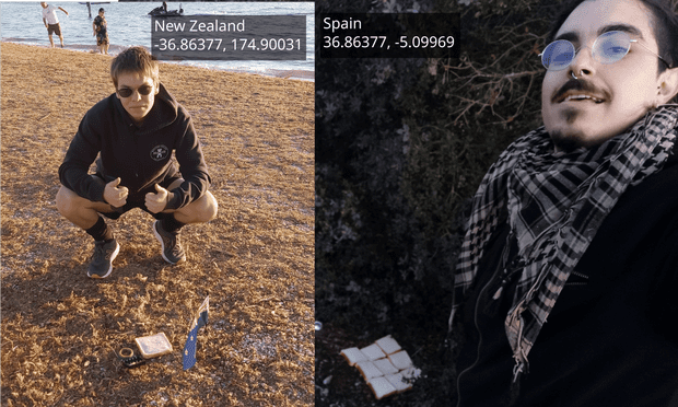 'Earth sandwich': two men, two slices of bread and 12,724km of filling