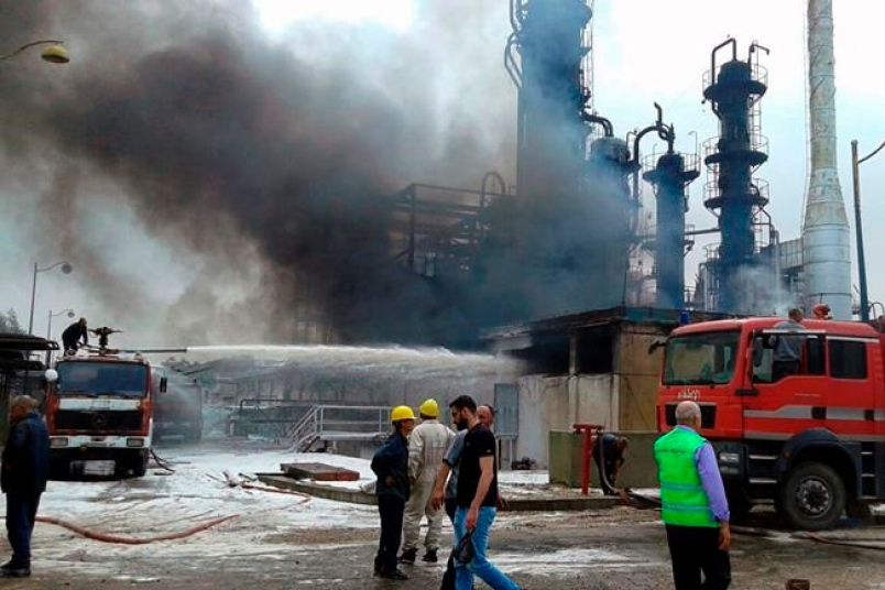 Fire hits refinery facility in war-torn Syria